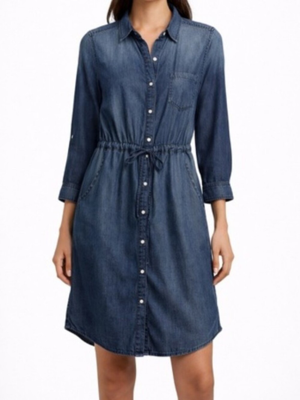 Lee Platinum Label Classic Chambray Shirt Dress in Dark Blue Size 12